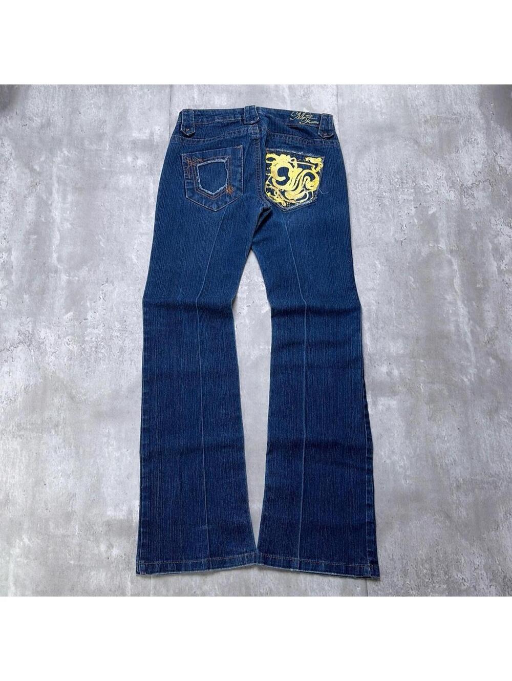 Y2K Dark Wash Mecca Femme Grunge Bootcut Denim Jeans